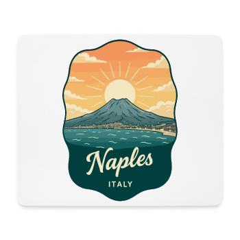 Neapel Mount Vesuvius Retro Reiseabzeichen - Mousepad (Querformat) - Weiß - Vorne