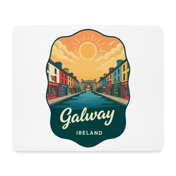 Galway Ireland Vintage Sunset Reiseabzeichen - Mousepad (Querformat) - Weiß - Vorne