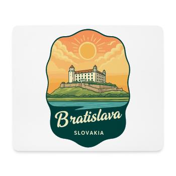 Bratislava Castle Retro Sunset Travel Badge - Mouse Pad (horizontal) - white - Front