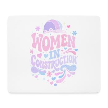 Women in Construction – Pastel Retro - Mouse Pad (horizontal) - white - Front