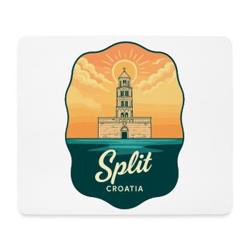 Geteiltes Diokletians Palac Vintage-Reiseabzeichen - Mousepad (Querformat) - Weiß - Vorne