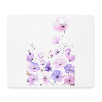 Pastell Wildblumen im sanften Blumen Garten - Mousepad (Querformat) - Weiß - Vorne