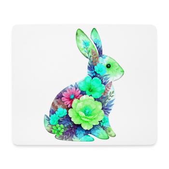 Hase Wasserfarben Blumen Ostern - Mousepad (Querformat) - Weiß - Vorne