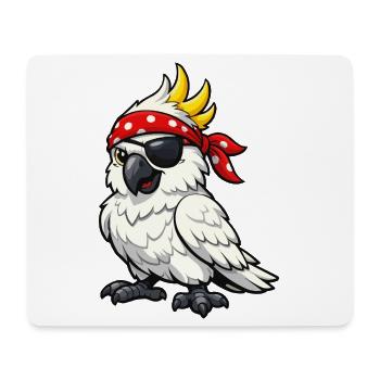 Cacatoès avec bandana - Tapis de souris (format paysage) - blanc - Devant