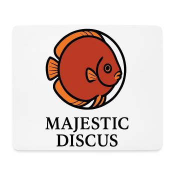 Majestic Circular Discus Fish Logo - Mouse Pad (horizontal) - white - Front