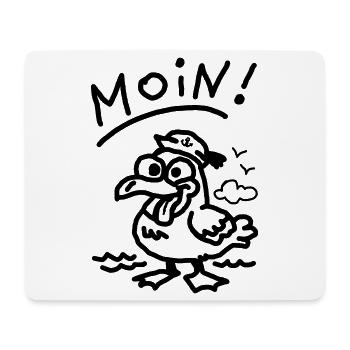 Moin stupid seagull funny seagull sea vacation beach - Mouse Pad (horizontal) - white - Front