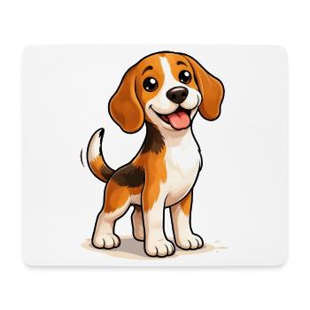 Beagle Dog : design mignon et amusant - Tapis de souris (format paysage) - blanc - Devant