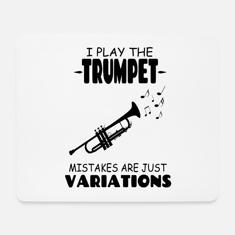 Ich spiele Die Trompetenfehler sind nur Variationen - Mousepad (Querformat) - Weiß