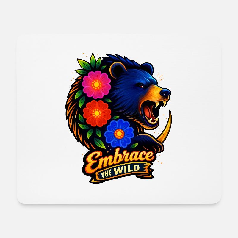 Wildnisumarmung mit Blumen - Mousepad (Querformat) - Weiß
