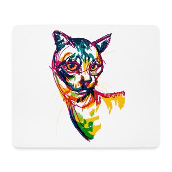 Neon Cat - Mouse Pad (horizontal) - white - Front