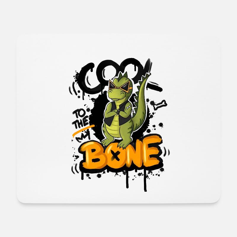 Casual Dino BONE font - Mouse Pad (horizontal) - white