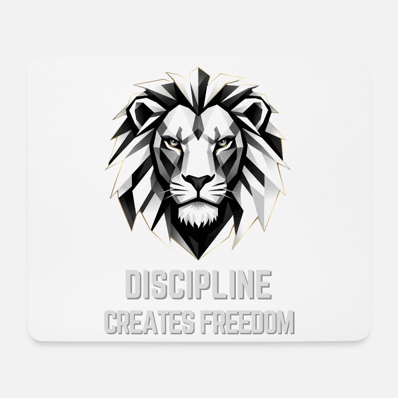 Disziplin schafft Freiheit, Löwe - Mousepad (Querformat) - Weiß