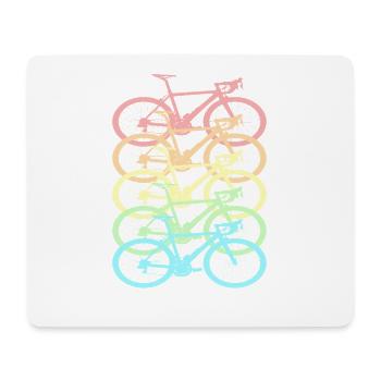 Bicycle Retro Pastel Rainbow - Mouse Pad (horizontal) - white - Front