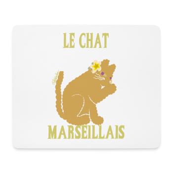 Le Chat Marseillais Floral - Tapis de souris (format paysage) - blanc - Devant