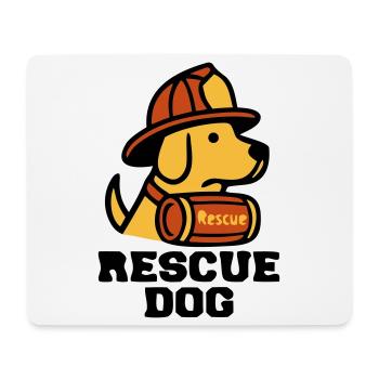 Logo du chien de secours des chiens de pompiers - Tapis de souris (format paysage) - blanc - Devant