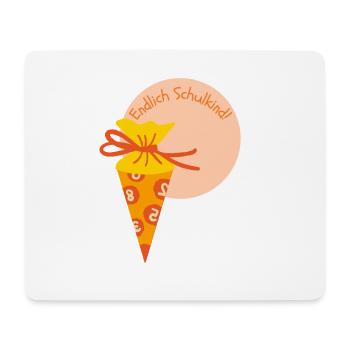 Endlich Schulkind Schultüte Geschenk - Mousepad (Querformat) - Weiß - Vorne