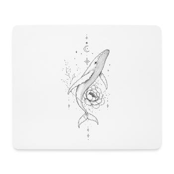 Nachtwal und Sternenblume - Mousepad (Querformat) - Weiß - Vorne