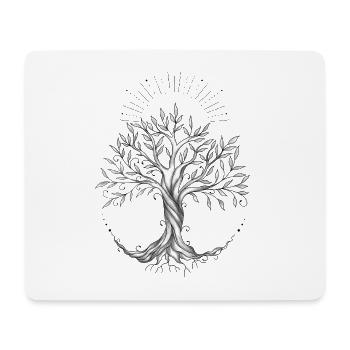 Ahnenbaum in schwarzer Tinte - Mousepad (Querformat) - Weiß - Vorne