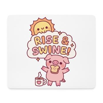 Süßes Schwein mit Toast Raise und Swine Morgenwortspiel - Mousepad (Querformat) - Weiß - Vorne