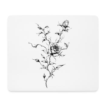 Rosengravierte Blumentinte - Mousepad (Querformat) - Weiß - Vorne