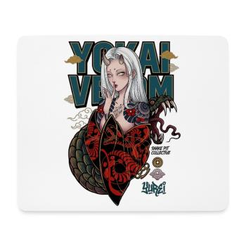 Yokai Serpent Oni Girl Japanese Streetwear Art - Mouse Pad (horizontal) - white - Front