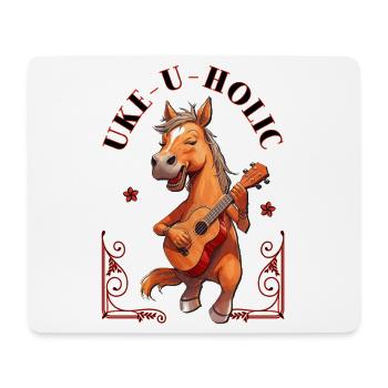 Uke-u-holic Horse - Mouse Pad (horizontal) - white - Front