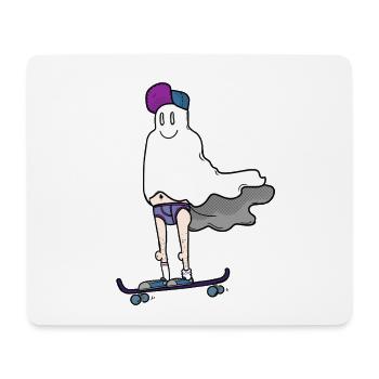 Ghost on the skateboard - Mouse Pad (horizontal) - white - Front