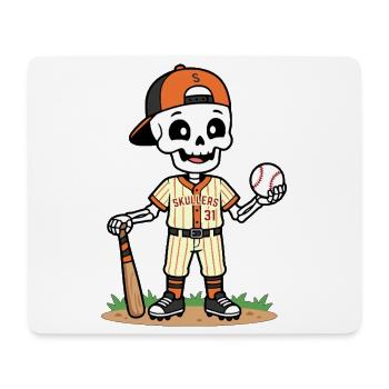 Niedlicher Skelett-Baseballspieler Spooky Halloween - Mousepad (Querformat) - Weiß - Vorne