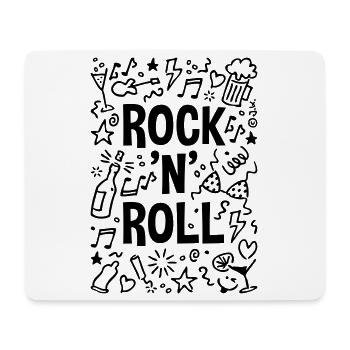 Rock 'n' Roll (Musik / Party / Scribble / Black) - Mousepad (Querformat) - Weiß - Vorne
