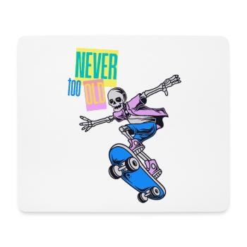 Oldschool Skater – Never too old - Mousepad (Querformat) - Weiß - Vorne