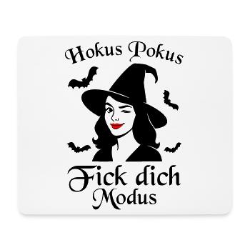 Hokus Pokus Fick Dich Modus freche Hexe Spruch - Mousepad (Querformat) - Weiß - Vorne