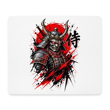 Samurai Krieger – Japanisches T-Shirt Design - Mousepad (Querformat) - Weiß - Vorne