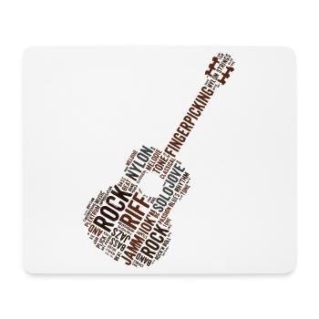 Gitarre Wortwolke - Rock & Roll Fingerpicking - Mousepad (Querformat) - Weiß - Vorne