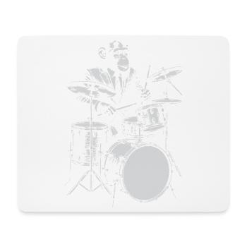 Monkey Jazz Drummer - Mousepad (Querformat) - Weiß - Vorne