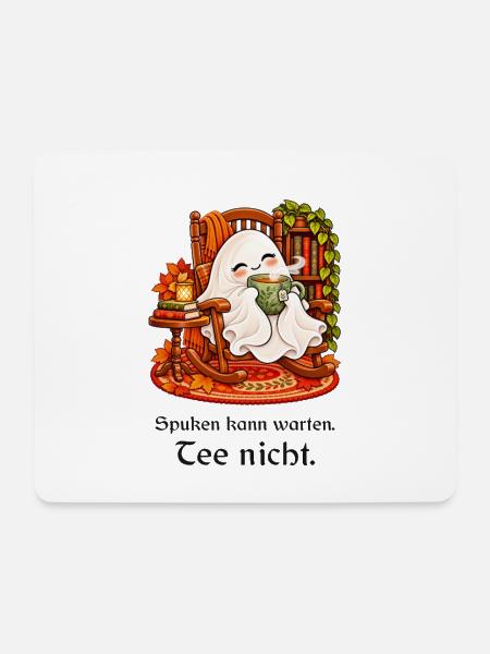 Teeliebhaber-Geist im Schaukelstuhl - Mousepad (Querformat) - Weiß