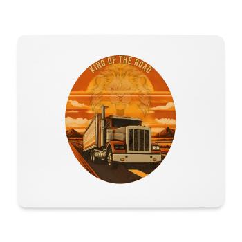 King Of The Road Lion Trucker Emblem - Mousepad (Querformat) - Weiß - Vorne