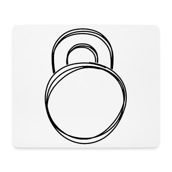 Kettlebell handgezeichnet - Mousepad (Querformat) - Weiß - Vorne