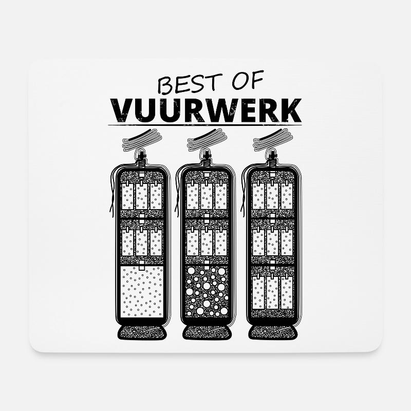 Feuerwerk Silvester - Mousepad (Querformat) - Weiß