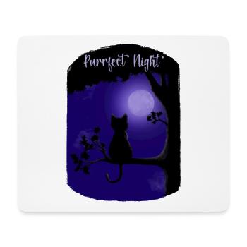Nuit Purrfect - Tapis de souris (format paysage) - blanc - Devant