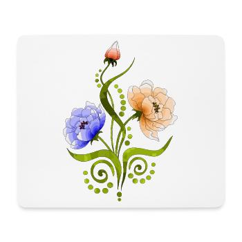 Fleur - Tapis de souris (format paysage) - blanc - Devant