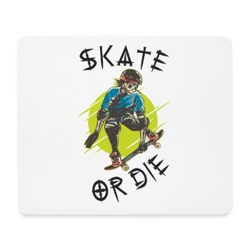 Skate oder stirb Skelett Skateboarder - Mousepad (Querformat) - Weiß - Vorne