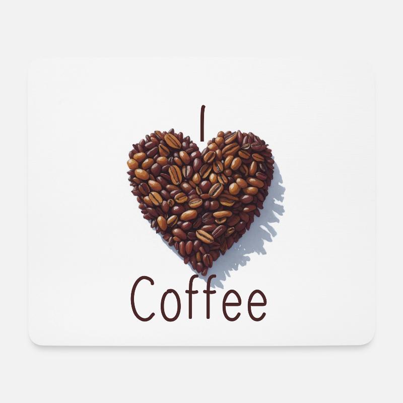 ich liebe Kaffee - Mousepad (Querformat) - Weiß