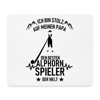 Ich bin Stolz auf meinen Papa den Alphornspieler - Mousepad (Querformat) - Weiß - Vorne