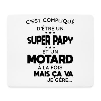 Compliqué d'être un super papy et un motard - Tapis de souris (format paysage) - blanc - Devant