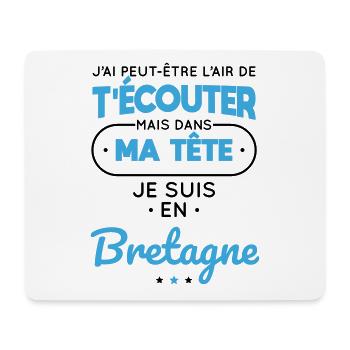 Dans ma tête je suis en Bretagne - Tapis de souris (format paysage) - blanc - Devant