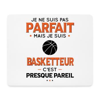 Je ne suis pas parfait mais je suis basketteur - Tapis de souris (format paysage) - blanc - Devant