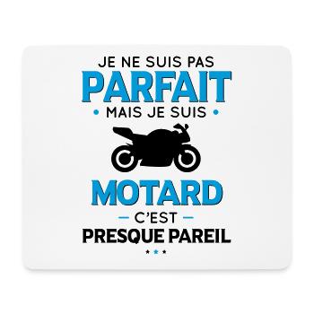 Je ne suis pas parfait mais je suis motard - Tapis de souris (format paysage) - blanc - Devant