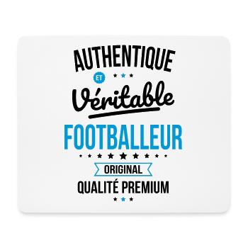 Authentique et véritable footballeur - Original - Tapis de souris (format paysage) - blanc - Devant