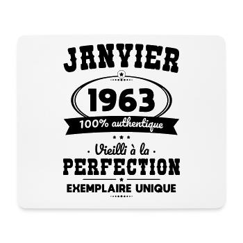 Anniversaire 60 ans - Janvier 1963 Perfection - Tapis de souris (format paysage) - blanc - Devant