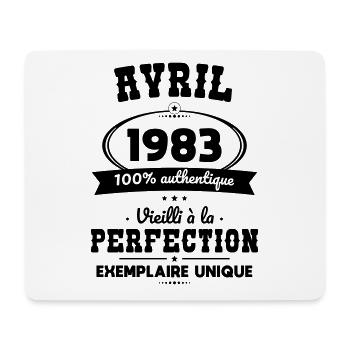 Anniversaire 40 ans - Avril 1983 Perfection - Tapis de souris (format paysage) - blanc - Devant